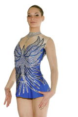 blue marine Olynstone leo with sequins in silver